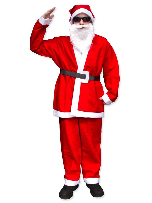 Budget 5 Piece Full Santa Suit Kit - One Size Fits Most