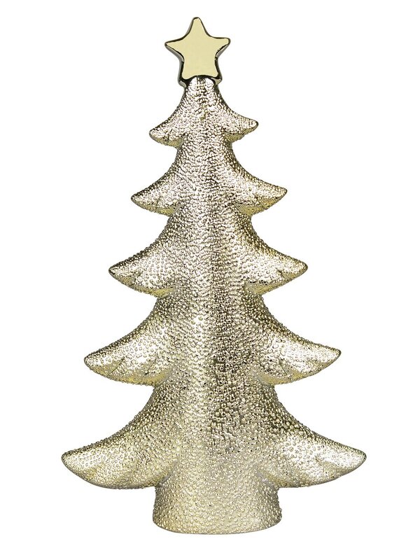 Ceramic Champagne Christmas Tree Ornament - 26cm