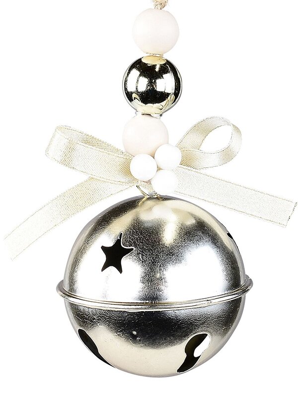 Champagne & Cream Whimsical Essential Tinkling Jingle Bell Bauble | 65mm