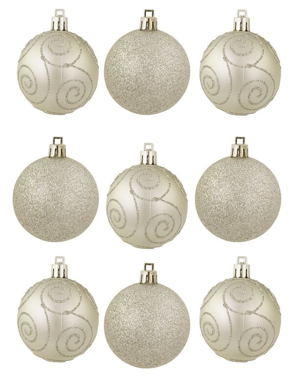 Champagne Glitter & Matte With Glitter Swirls - 9 x 60mm