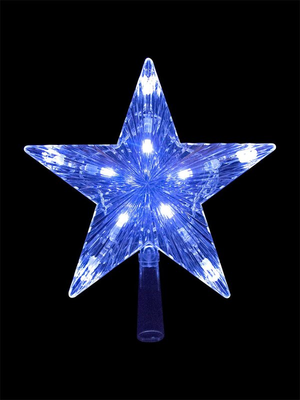 Cool White LED 3D Star Tree Top Decoration - 22cm