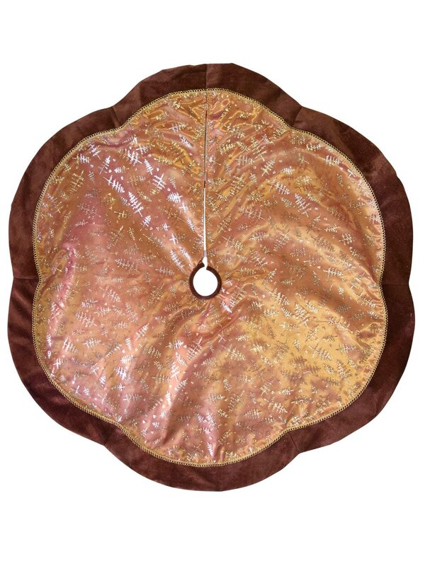 Copper Organza & Chocolate Tree Skirt - 1.2m