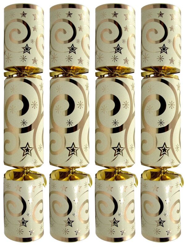 Cream With Gold Swirl Bon Bons - 6 x 30cm