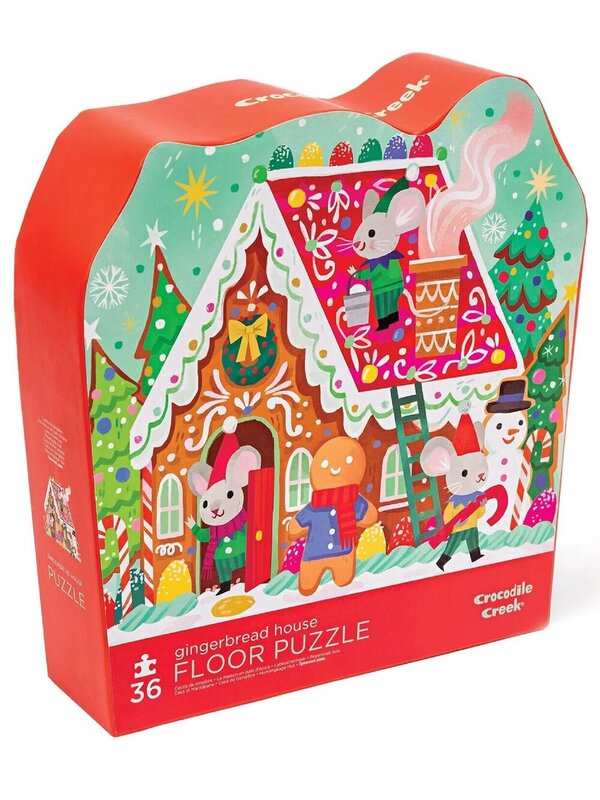 Crocodile Creek Gingerbread House Floor Puzzle | 36 Piece Junior Jigsaw