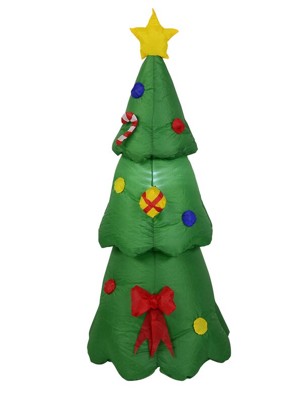 Decorated Conical Christmas Tree Illuminated Inflatable Display - 1.3m