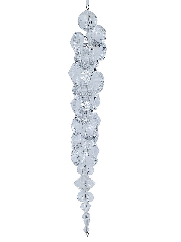 Diamond & Silver Glitter Icicle Whimsical Essential Ornament | 26cm