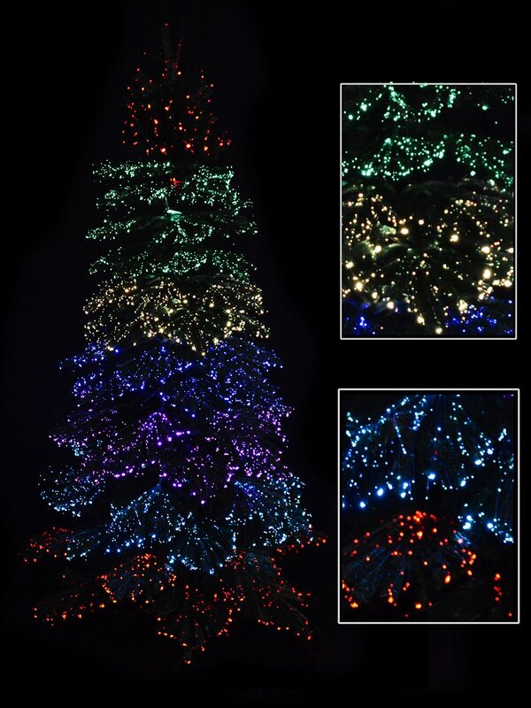 Dynamic Starry Night & Static Light Fibre Optic Tree - 2.3m