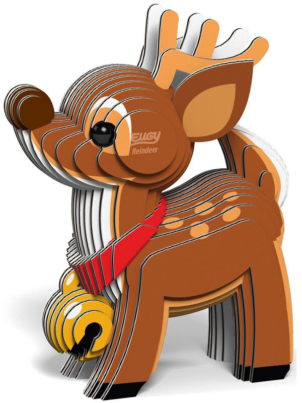 Eugy Cute Little Reindeer 3D Cardboard Model Kit Christmas Puzzle - #54