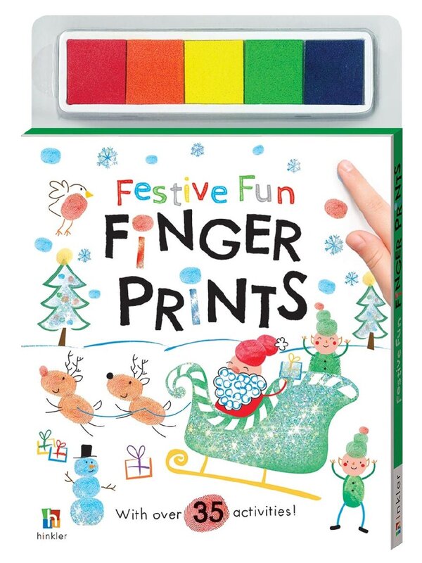 Festive Fun Christmas Fingerprint Activity Book With Ink Pad | 35+ Scenes