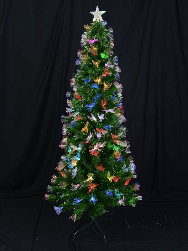 Fibre Optic Christmas Tree With Colour Changing LED Star - 2.3m