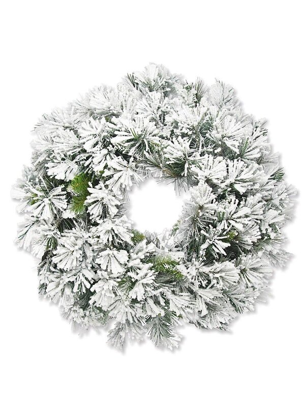 Flocked Antarctic Pine Wreath - 64cm