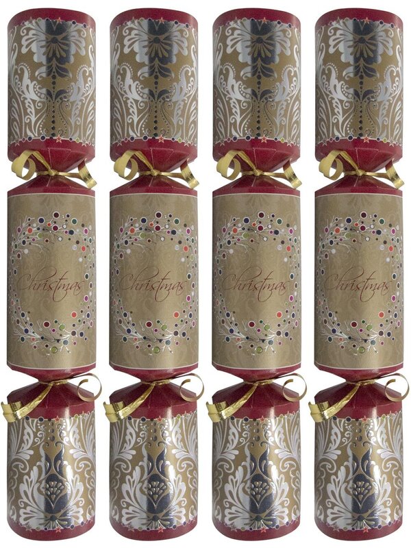 Gold & Burgundy With Wreath Bon Bons - 12 x 30cm