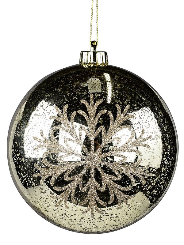 Gold Whimsical Grand Mercury Snowflake Bauble | 15cm