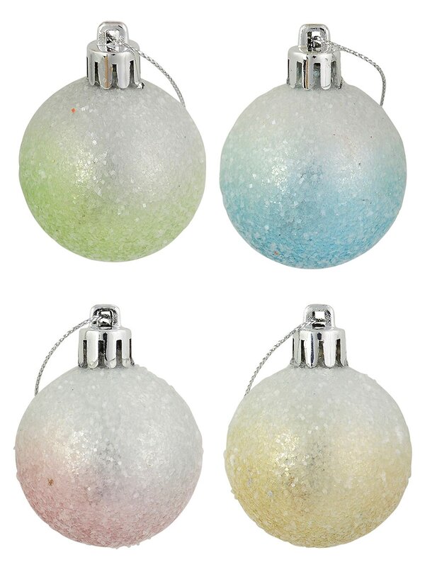 Gradated Lime, Turquoise, Pink & Gold With White Baubles - 12 x 40mm