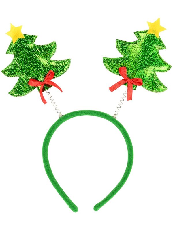 Holographic Wobbly Christmas Trees On Springs Headband | One Size Fits Most
