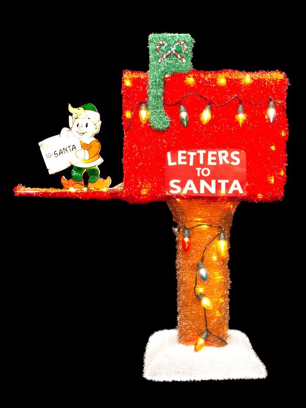 Incandescent Tinsel Fabric Letterbox Light Display - 83cm