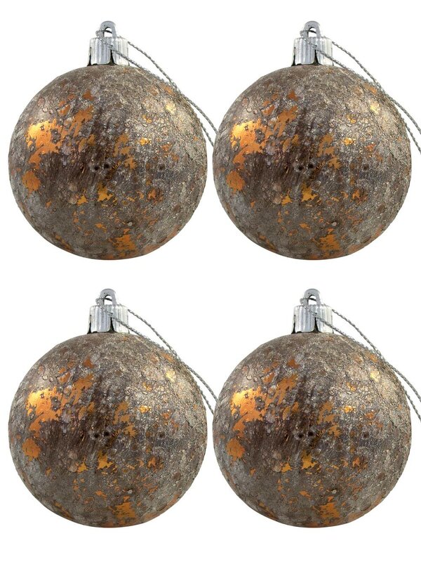 Metallic Rustic Copper Baubles - 6 x 60mm