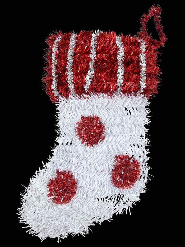 Metallic Tinsel Stocking Hanging Decoration - 32cm