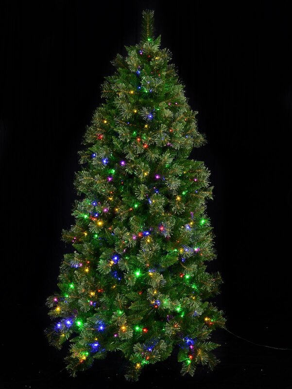 Multi & Warm White Micro Bulb Pre-lit Christmas Tree with 1077 Tips - 1.9m