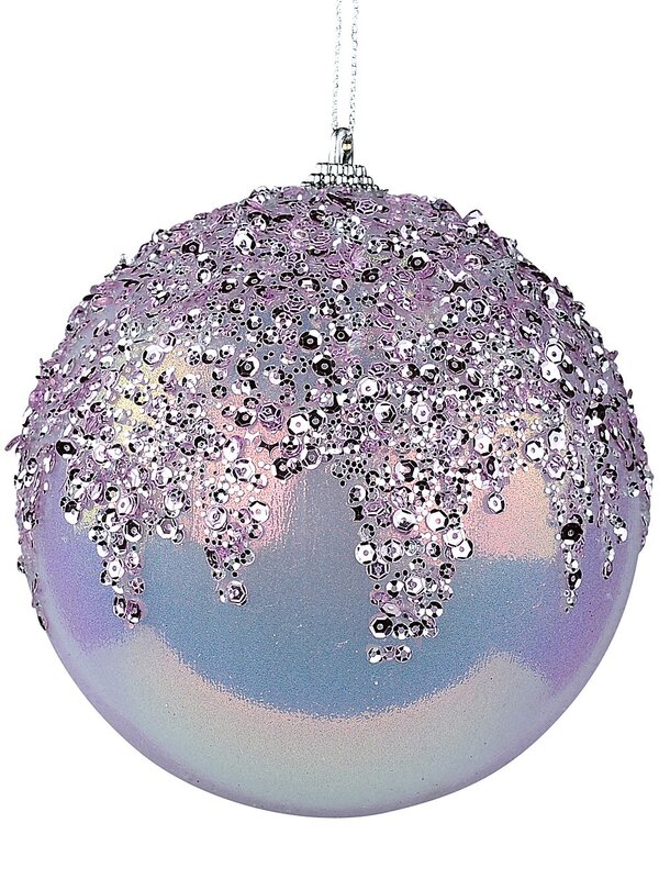 Pink Lustrous Signature Sequin Icicle Bauble | 12cm