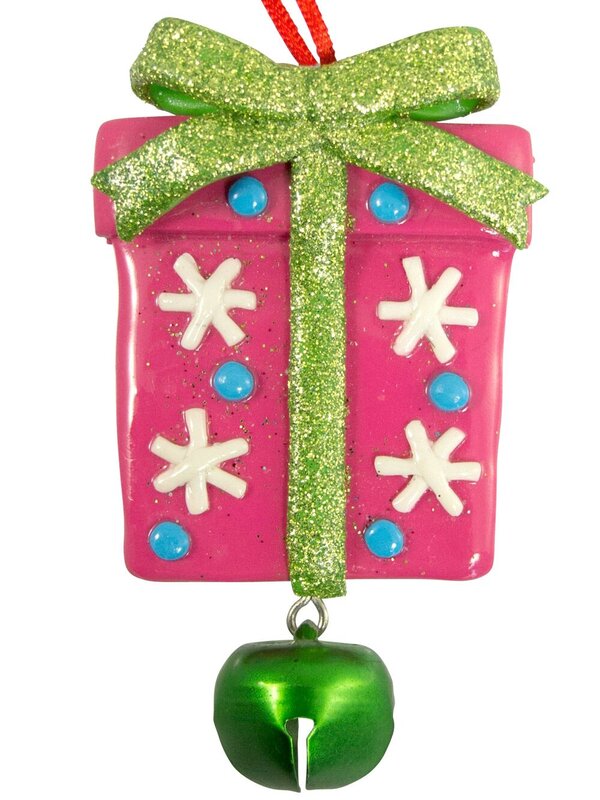 Pink Present Clay Dough Hanging Ornament - 85mm