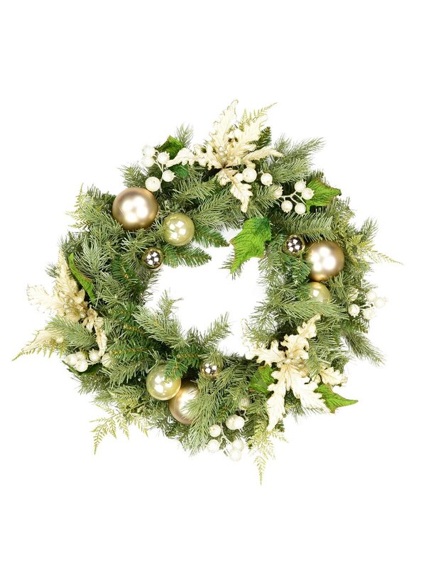 Pre-Decorated Antique Gold Wreath - 60cm