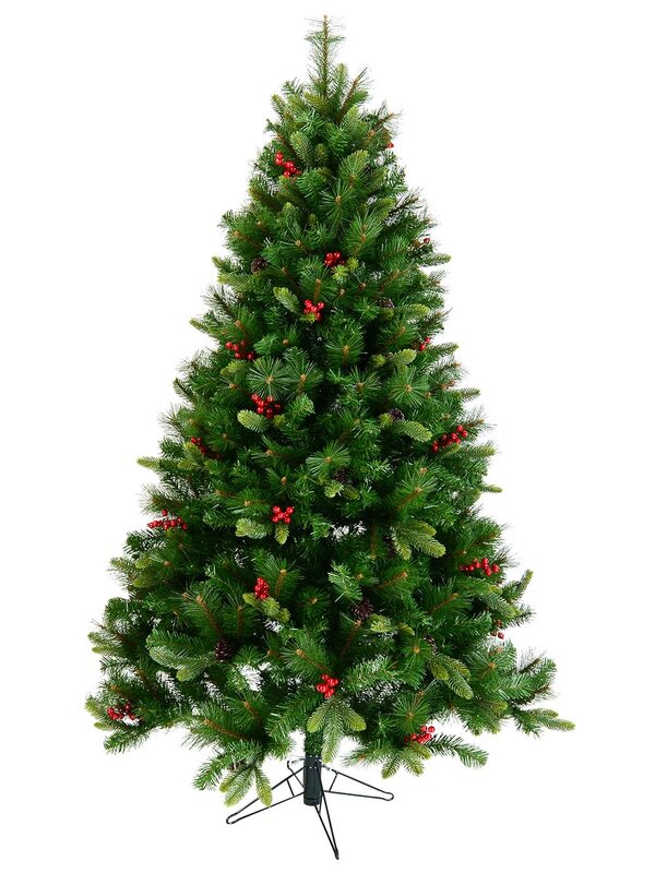 Red Berry Pine Traditional Christmas Tree with Pine Cones & 849 Tips - 1.8m