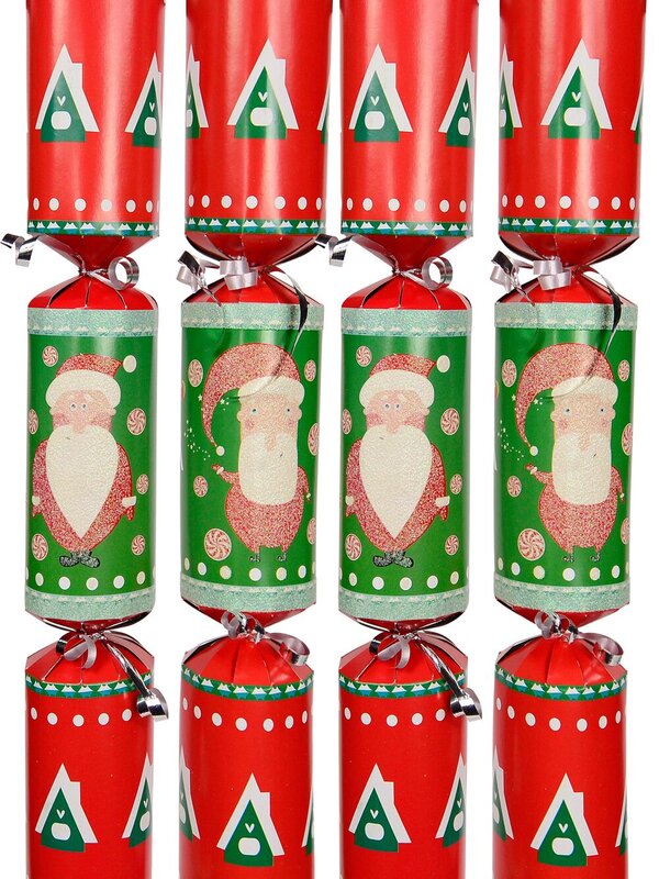 Red & Green Cartoon Caricature Santa Bon Bons - 40cm x 6 Pack