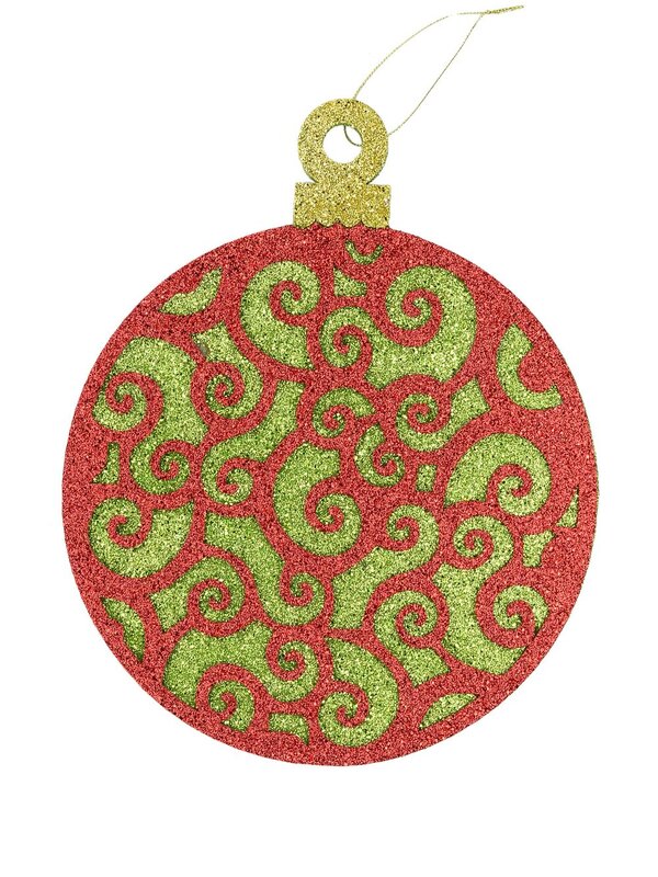 Red & Green Filligree Bauble Hanging Decoration - 30cm