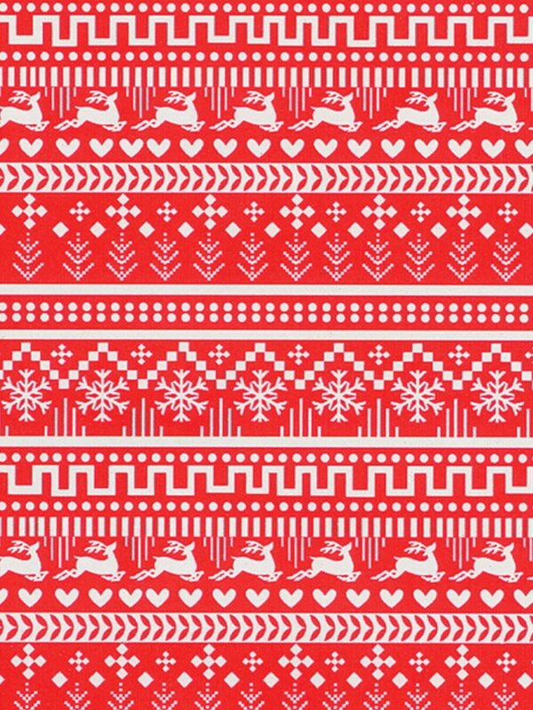 Reindeer, Trees, Snowflakes & Hearts Ornate Gift Wrap Counter Roll - 50m