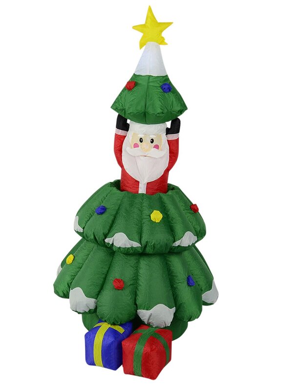 Santa In Christmas Tree With Gifts Inflatable - up to 1.6m