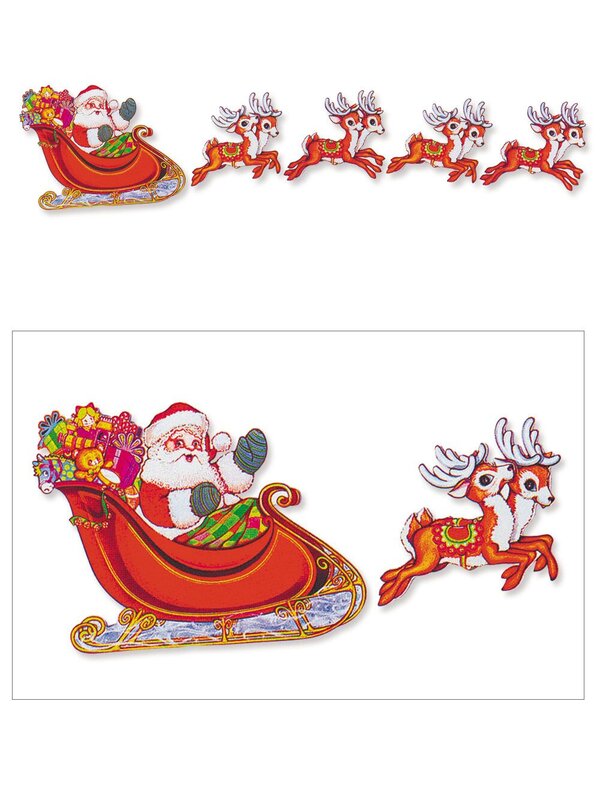 Santa Sleigh & Reindeers Cut-out - 1.8m