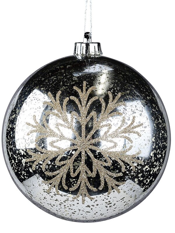 Silver Whimsical Grand Mercury Snowflake Bauble | 15cm