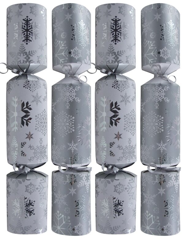 Silver & White Snowflake Bon Bons - 10 x 36cm
