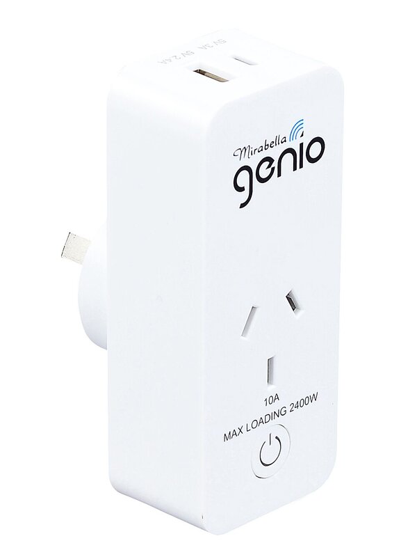 Smart Mirabella Genio WiFi Plug | Single Outlet Expansion USB-A & USB-C Ports