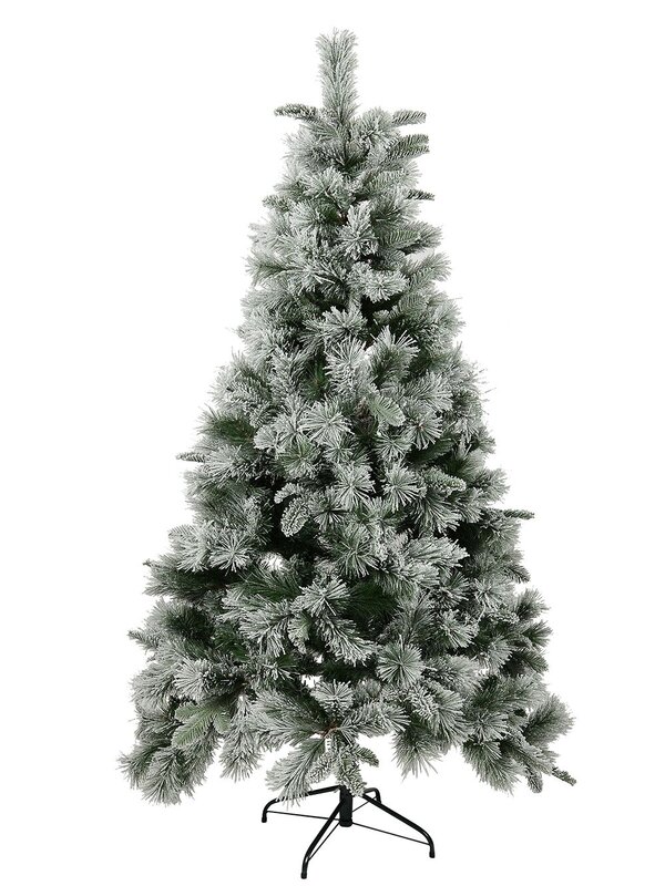 Snow Dusted Hinged Pine Christmas Tree With 946 Tips - 2.1m