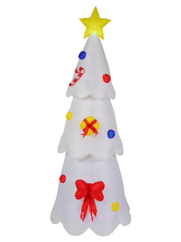 Standing Christmas Tree with Decorations & Multi Coloured Lighting - 2.4m