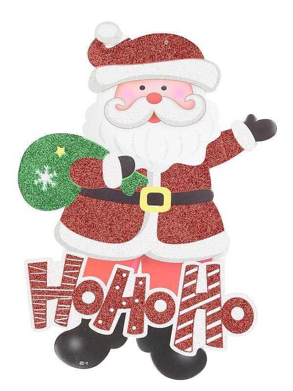 Traditional Santa ' Ho Ho Ho ' Double Sided Wall Decoration - 38cm