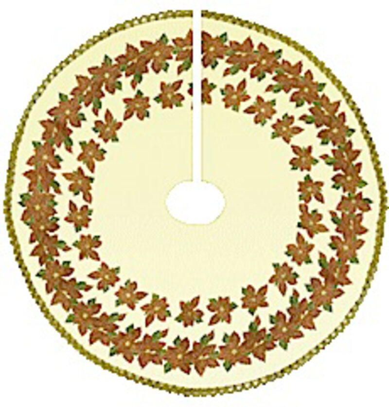 TREE SKIRT - POINSETTIA DESIGN - 1.22 METRES 