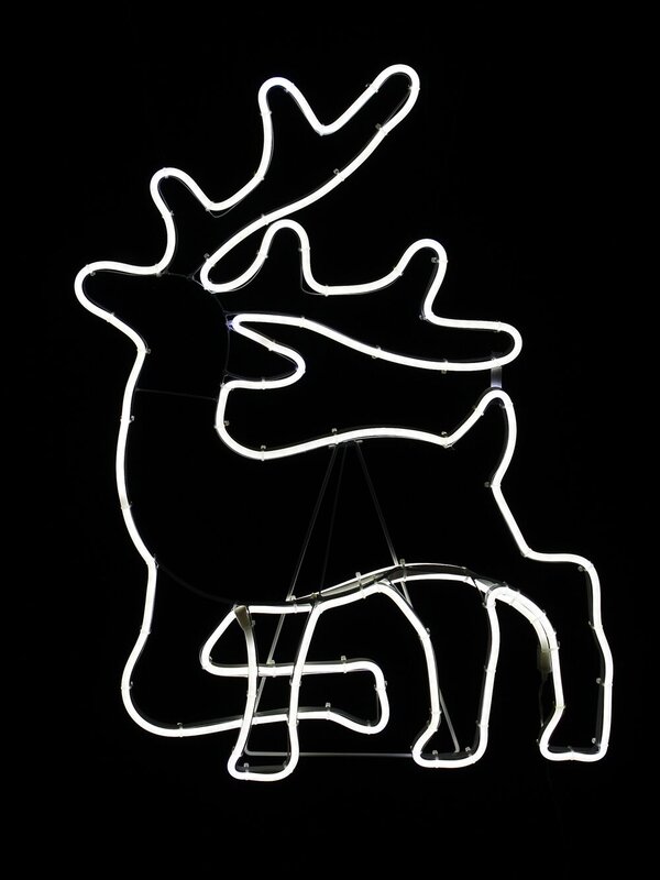 Warm White Reindeer Silhouette Neon Flat Rope Light - 67cm