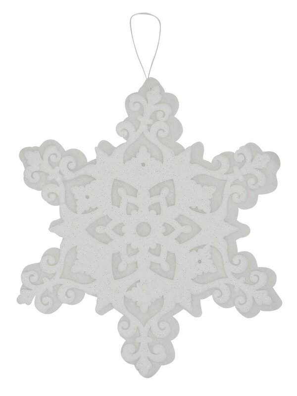 White Snowflake Dacron Hanging Motif - 40cm