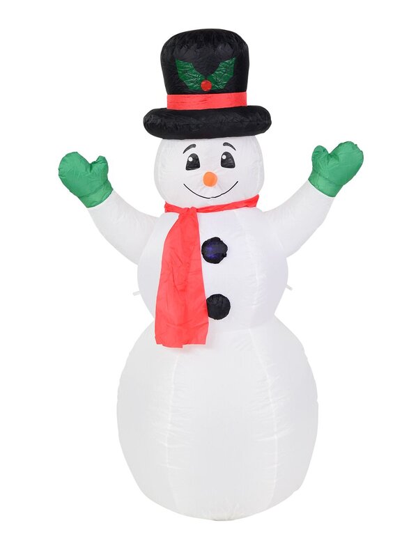 Winter Happy Snowman With Top Hat Christmas Inflatable Display - 1.5m