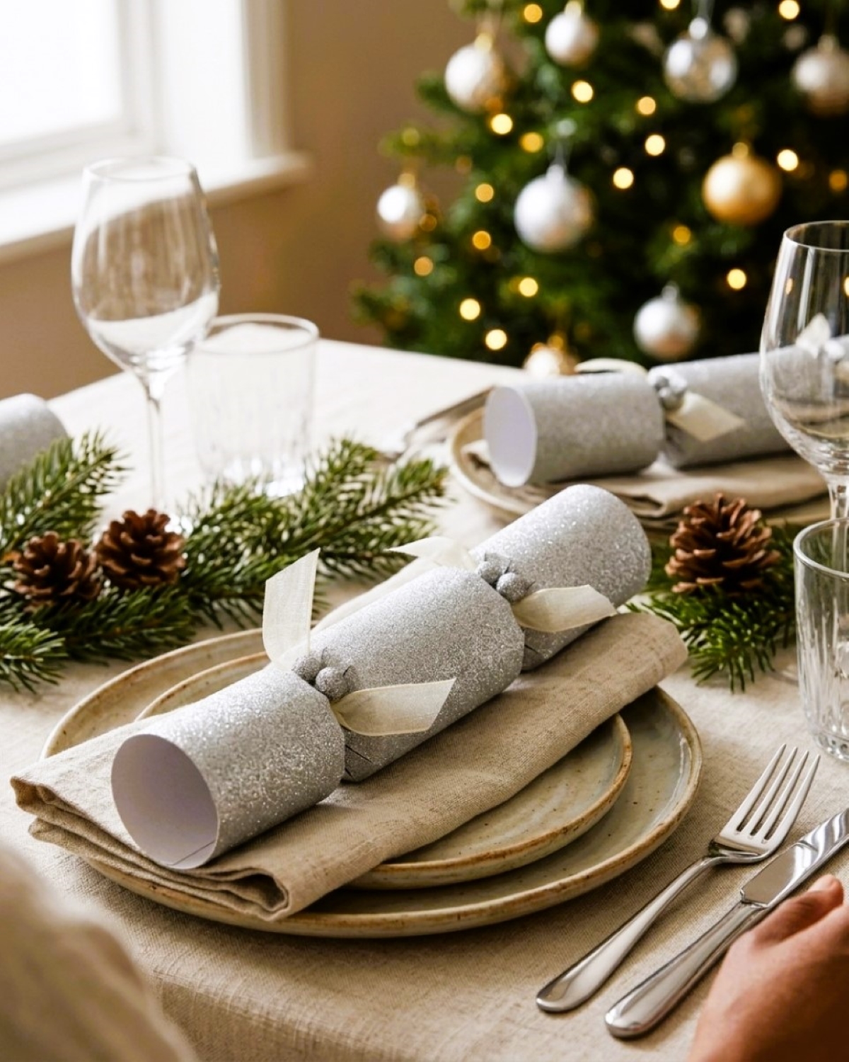 Luxury Silver Glitter Christmas Bon Bons 